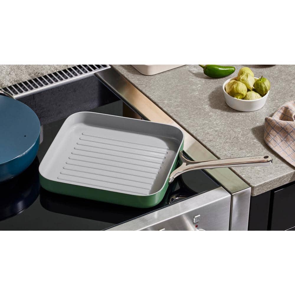 Caraway Home 11.02" Nonstick Square Grill Fry Pan Cream