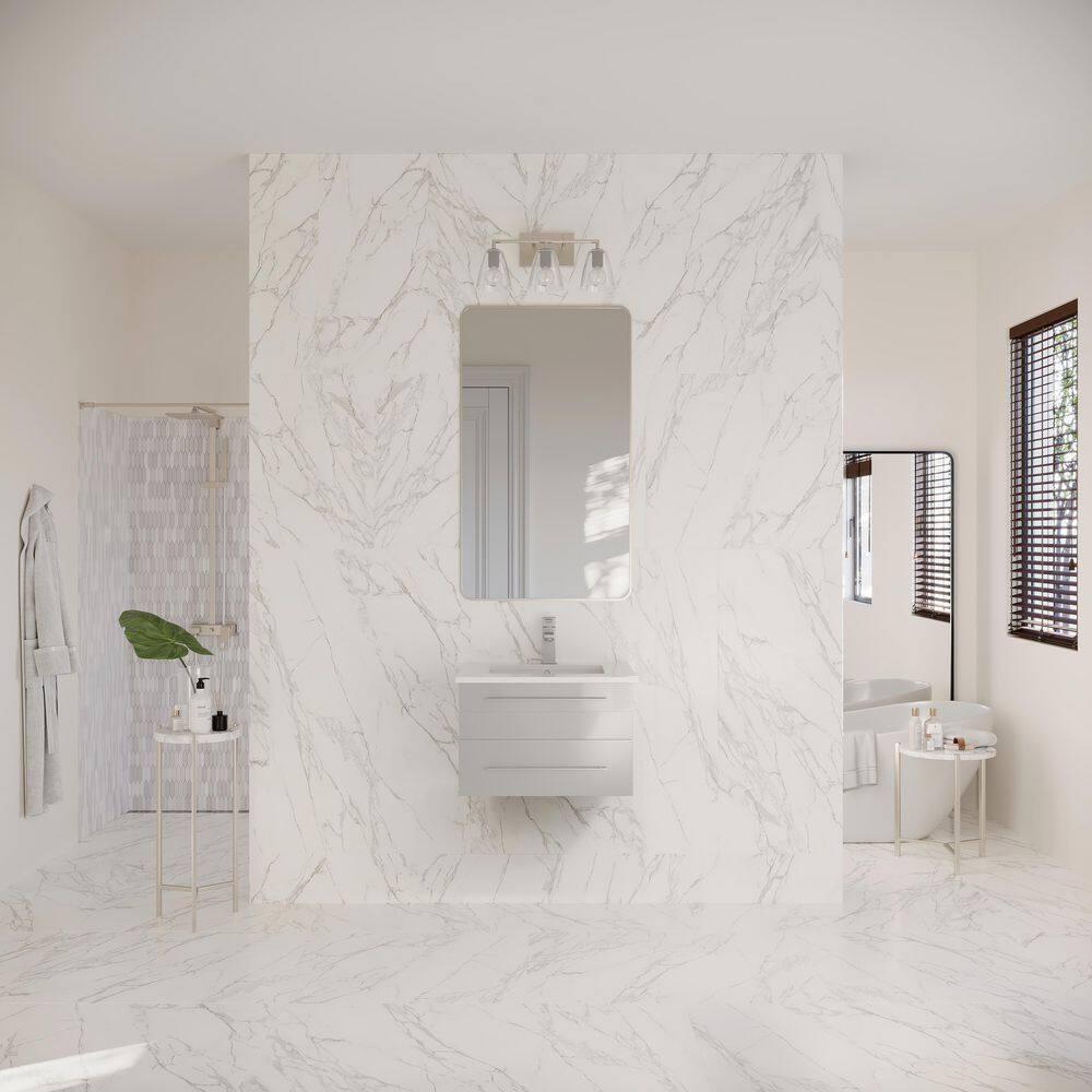 Lucera 24" Wall Mount Modern Single Sink Bathroom Vanity with Top and Undermount Sink