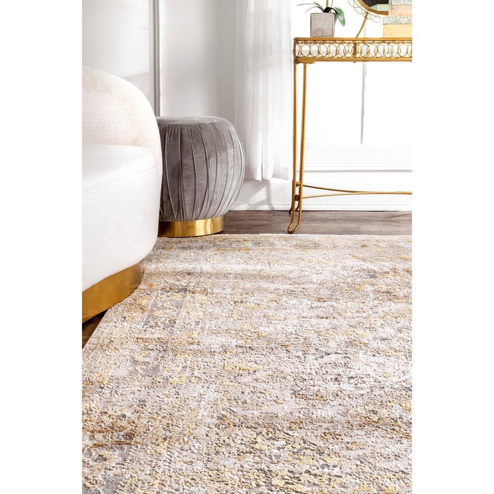 Nuloom Madisson Medallion 5x8 Indoor Area Rug for Living Room Bedroom Dining Room Kitchen, Gold/Ivory