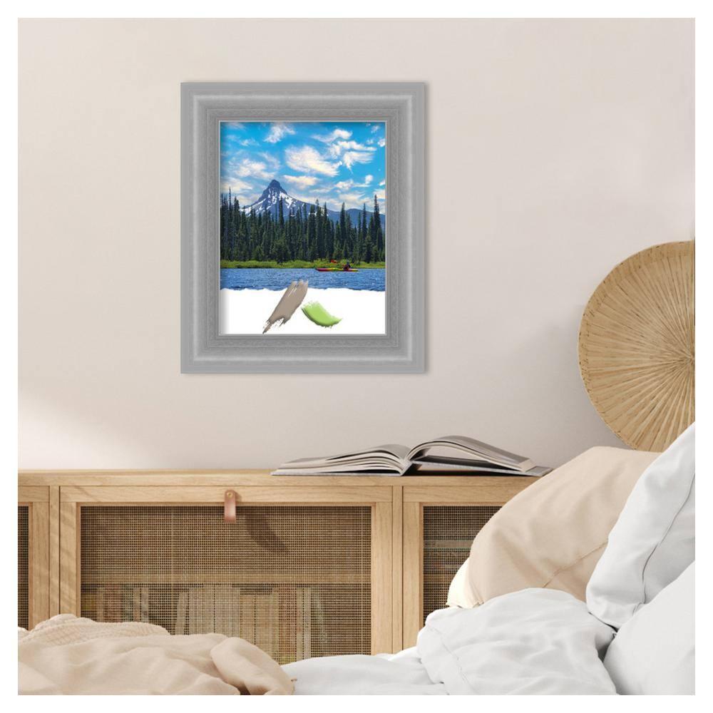 Amanti Art Peak Polished Nickel Narrow Picture Frame Opening Size 11x14 in.