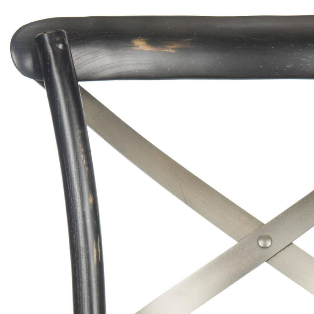 SAFAVIEH Eleanor Square Mid Back Bar Stool, Black