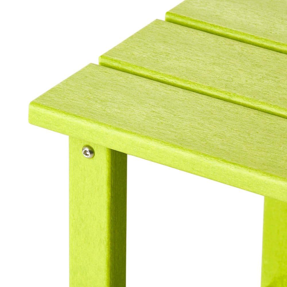 Polytrends  Laguna Hdpe All Weather Outdoor Patio Square Side Table Lime