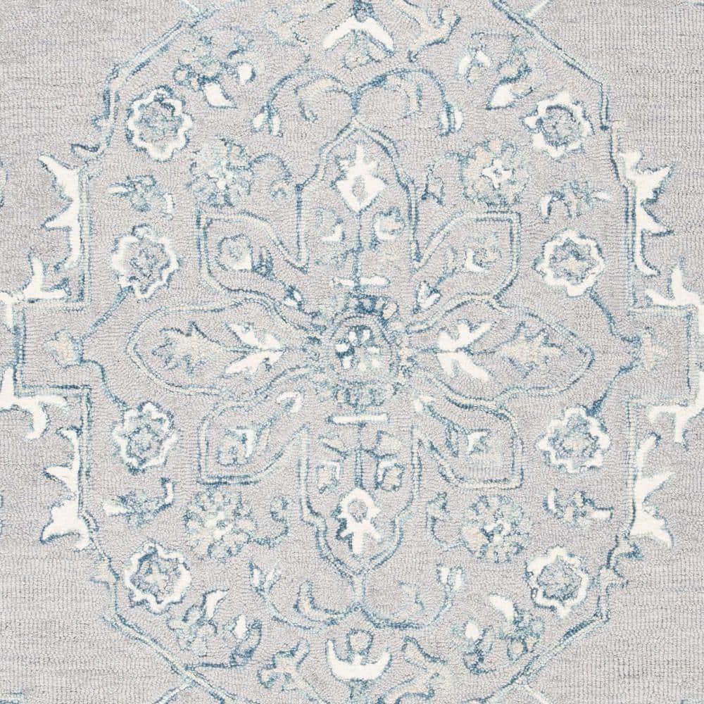 Micro-Loop MLP504 Hand Tufted Indoor Accent Rug - Light Grey/Ivory - 4'x6' - Safavieh
