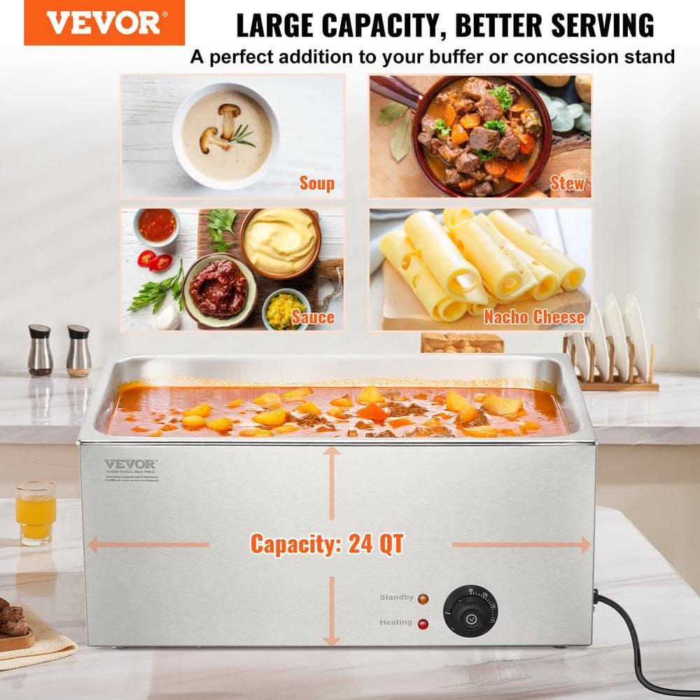 Latitude Run® Commercial Electric Food Warmer Countertop Buffet 19Qt 1200W Bain Marie