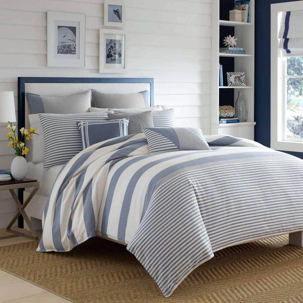 Nautica Nautica Fairwater Blue Cotton Reversible Comforter Set