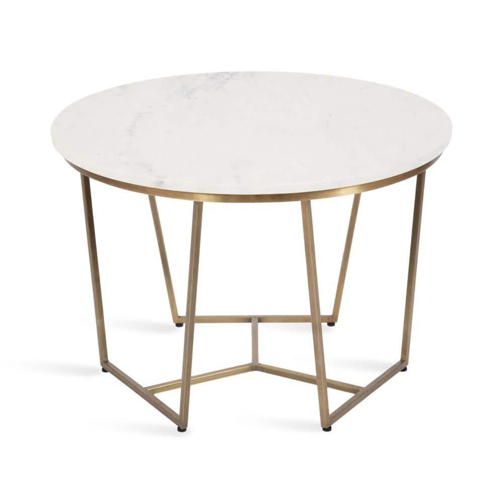 Kate and Laurel Solvay Round Metal Coffee Table, 26x26x18, Gold