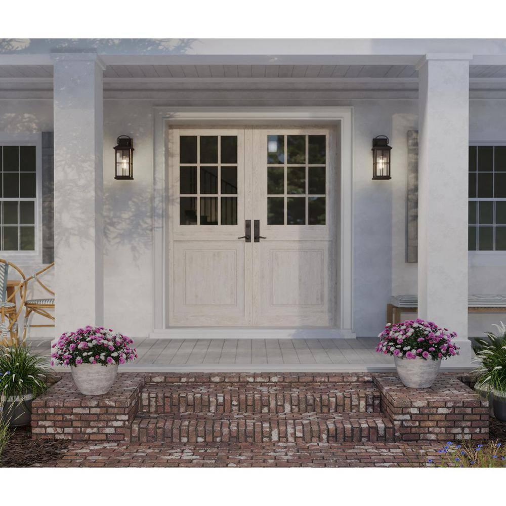 Progress Lighting Williamston 1-Light Antique Bronze Outdoor Wall Lantern with Clear Glass Shade