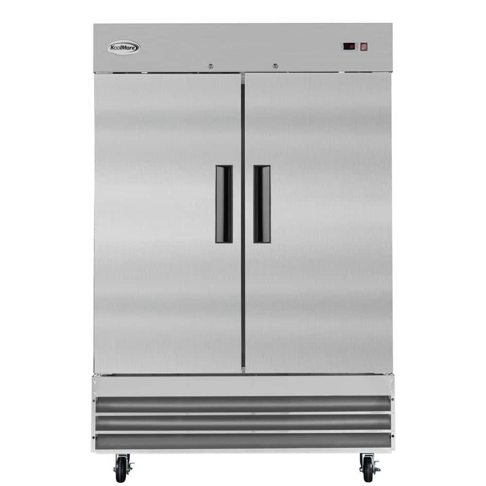 KoolMore 47 cu. ft. Commercial 2 Solid Door Reach In Refrigerator in Stainless Steel