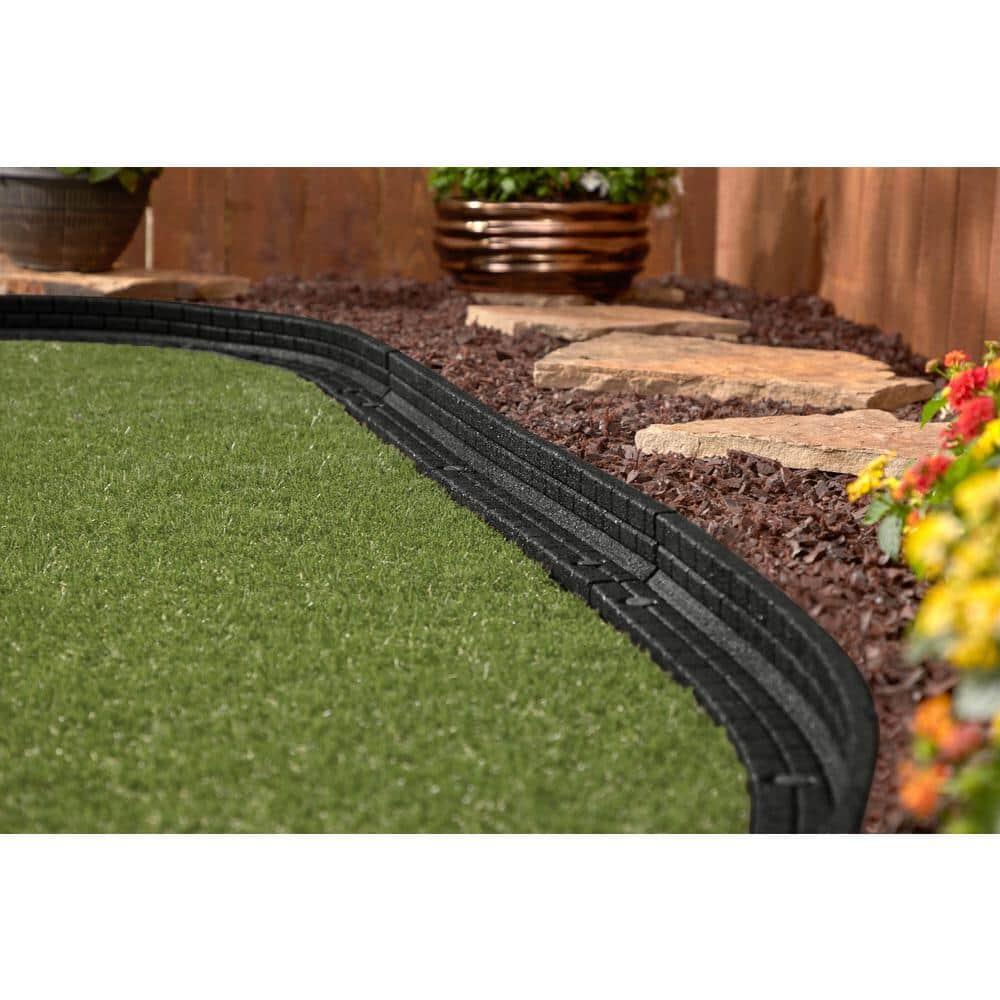 Rubberific 4 ft. Brickface Rubber Landscape Lawn Edging (Set of 6)