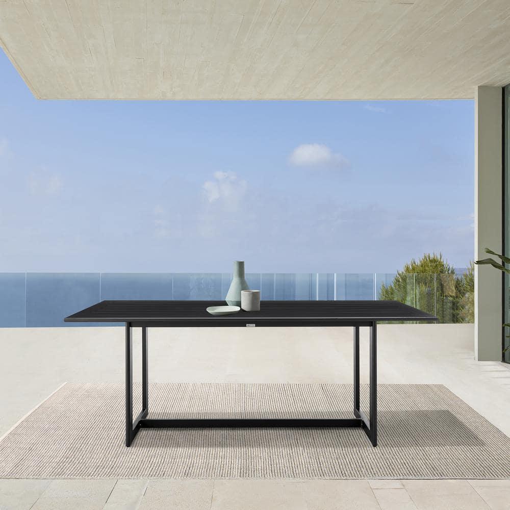 Grand Black Aluminum Rectangular Outdoor Dining Table