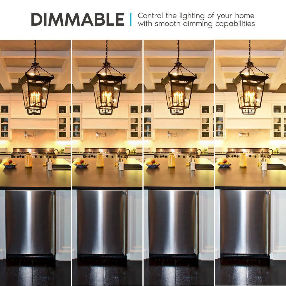 Luxrite 5W E12 Vintage Candelabra LED Dimmable Light Bulbs, 60W Equivalent 2700K Warm White, 550 Lumens, Blunt Tip, 24-Pack
