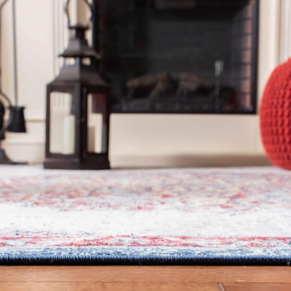 SAFAVIEH Brentwood Cahal Oriental Area Rug, Ivory/Red, 6'7" x 6'7" Square