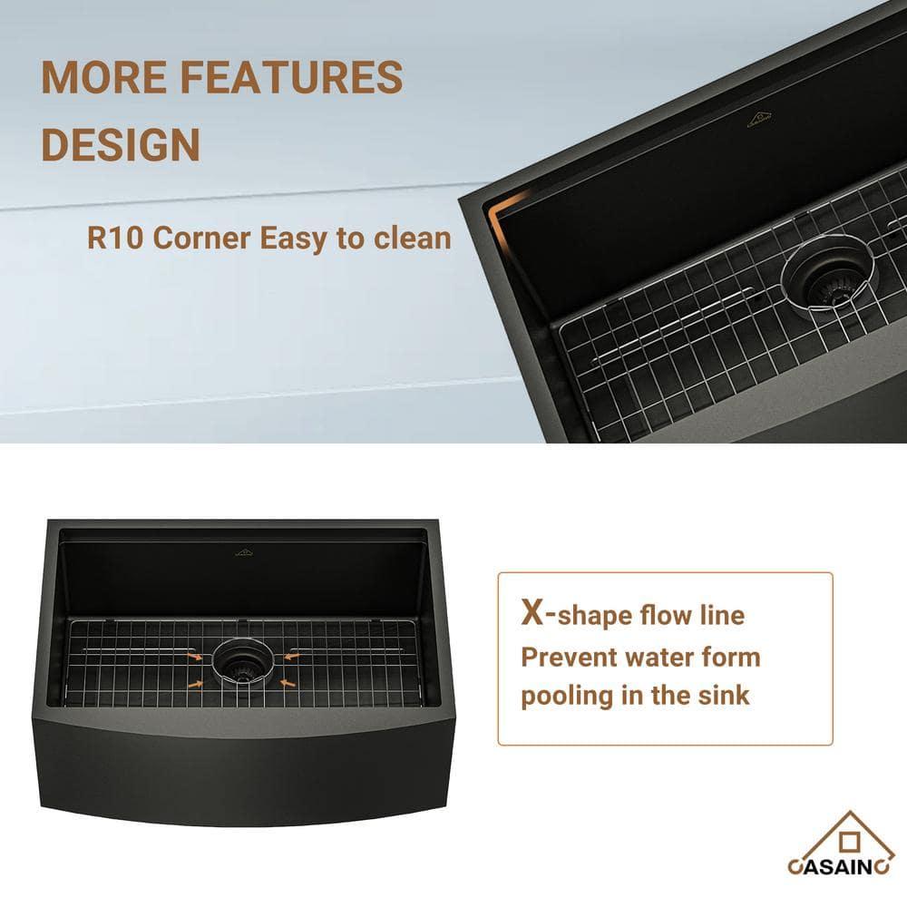 30" L x 22" W Apron Farmhouse Kitchen Sink with Faucet Included