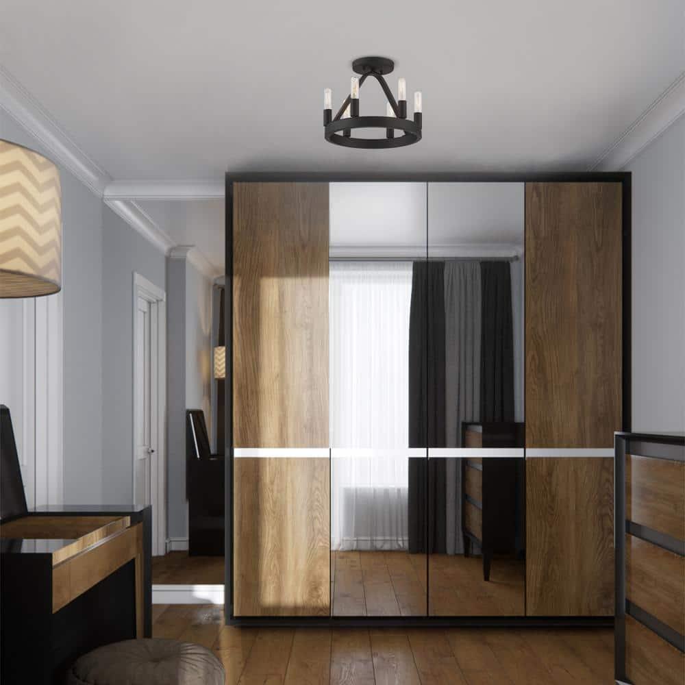Designers Fountain Carousel 6 Light Black Semi Flush Mount Ceiling Light, D254C-SF-BK