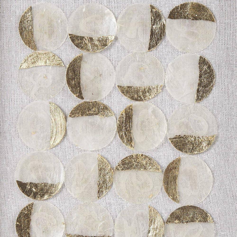 Mercury Row® Zeringue Emblem Natural Capiz with Gold Foil Shadowbox Wall Décor (Set of 2)