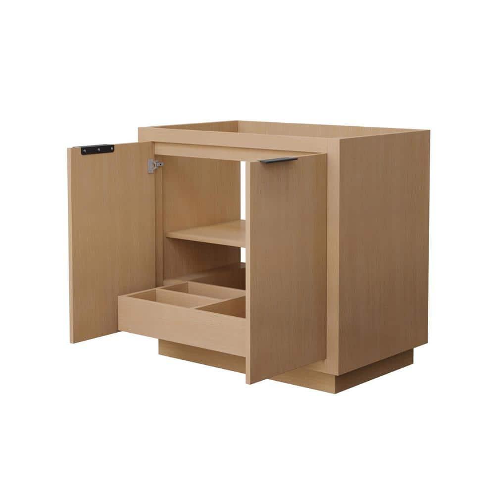Wyndham Collection Maroni 35.25" Single Bathroom Vanity Base Only In Light Straw