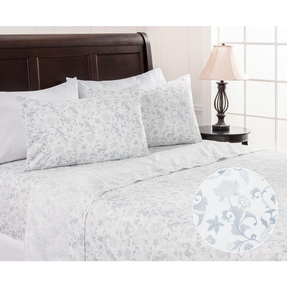 Chanasya Elegant Ultra Soft Floral Microfiber Percale Sheet Set