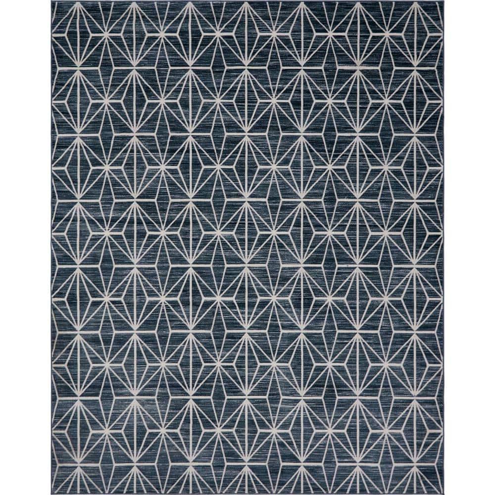 Jill Zarin Uptown Collection Area Rug - Fifth Avenue (8'  x 10' Rectangle Navy Blue/Ivory)