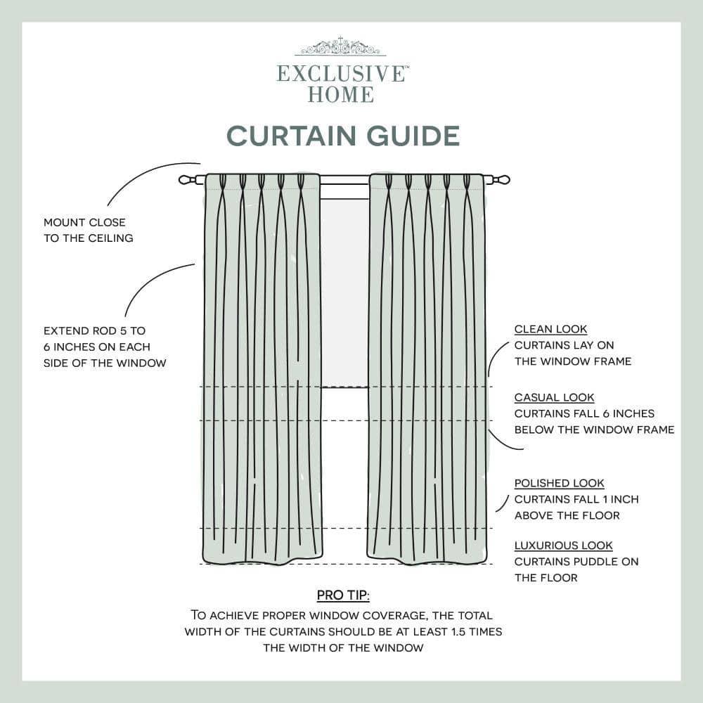 Set of 2 (84"x54") Loha Linen Pinch Pleat Window Curtain Panel White - Exclusive Home: Mid-Century Modern, Light Filtering