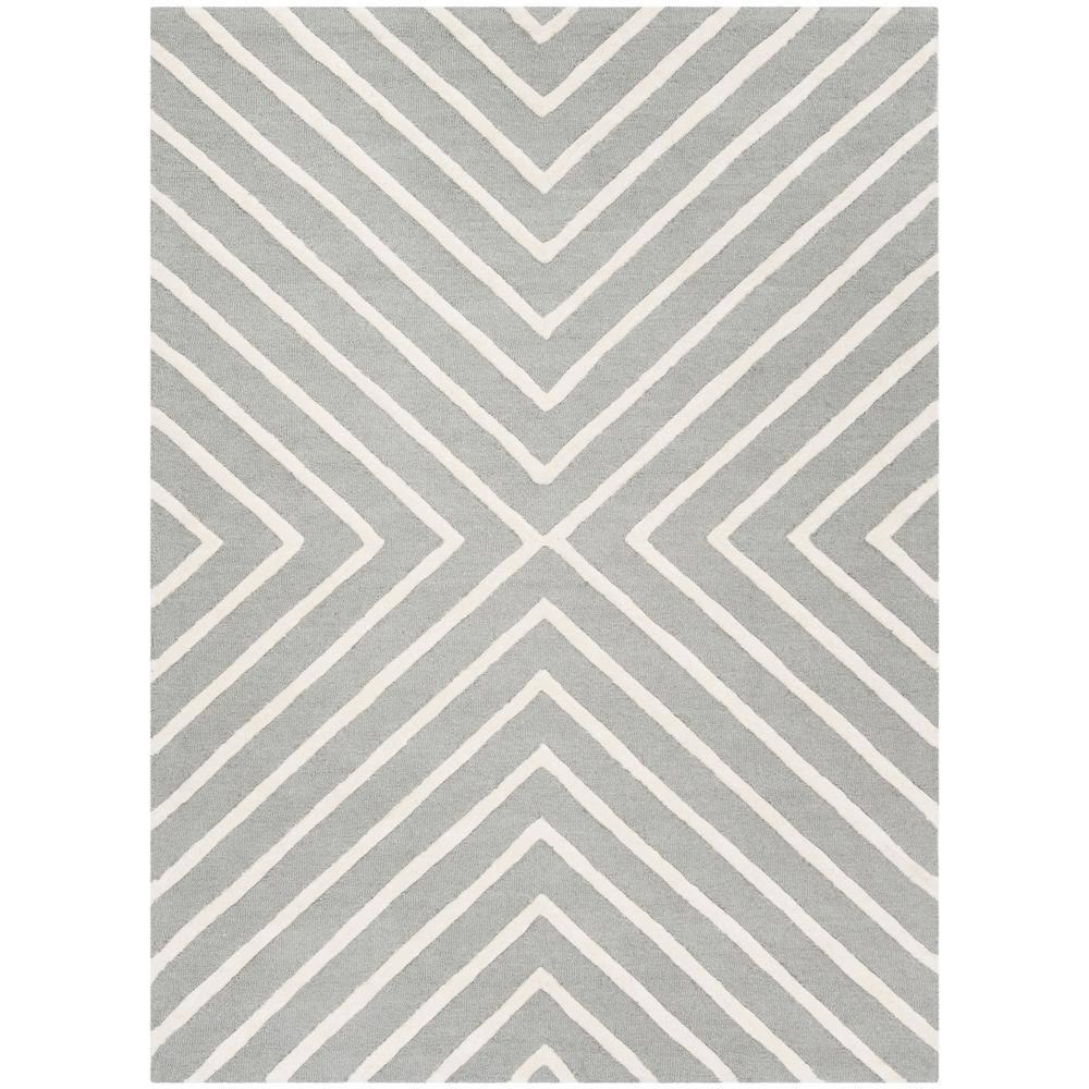 Safavieh Kids Pattern SFK920 Hand Tufted Indoor Area Rug - Grey/Ivory - 5'x7' - Safavieh