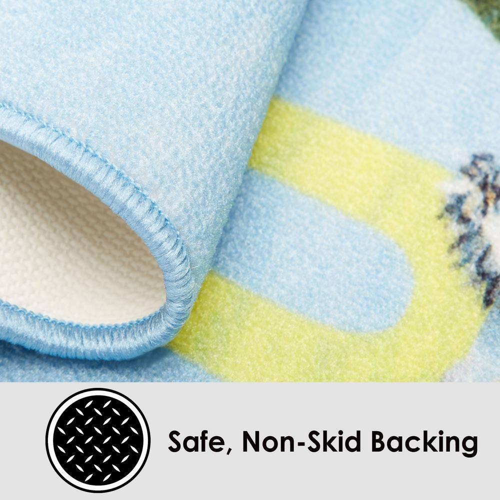 Eric Carle Alphabet Zoo Blue Area Rug