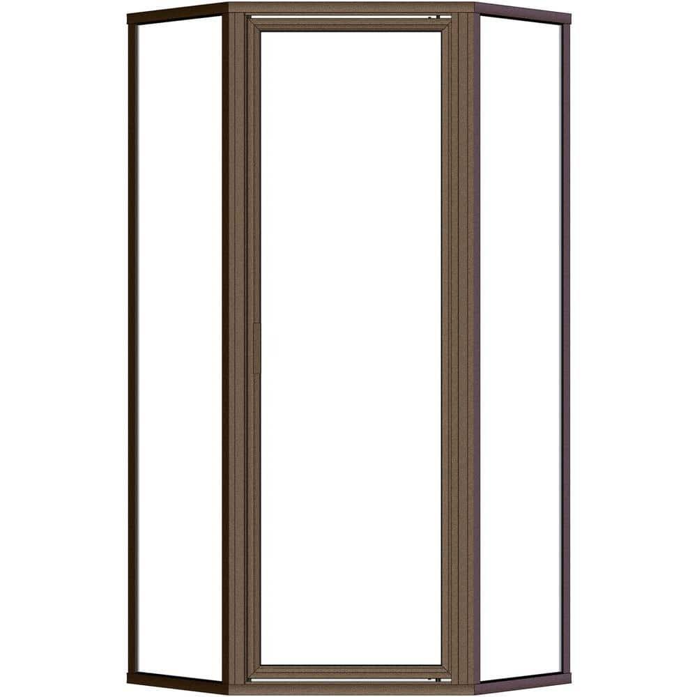 Deluxe 57.625'' W 68.625'' H Framed Neo-angle Reversible Shower Enclosure