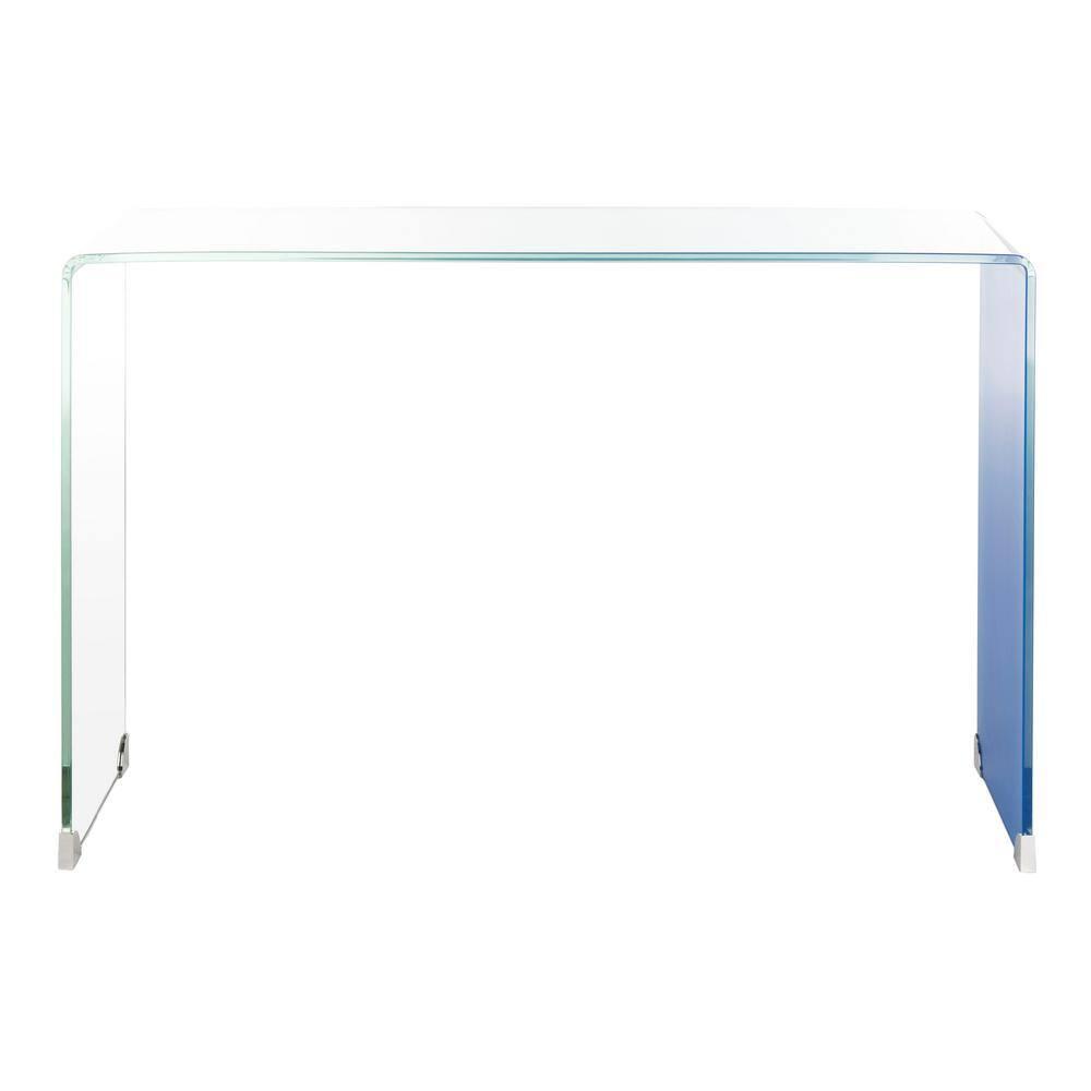 Crysta Ombre Glass Console Table - Clear/Blue - Safavieh