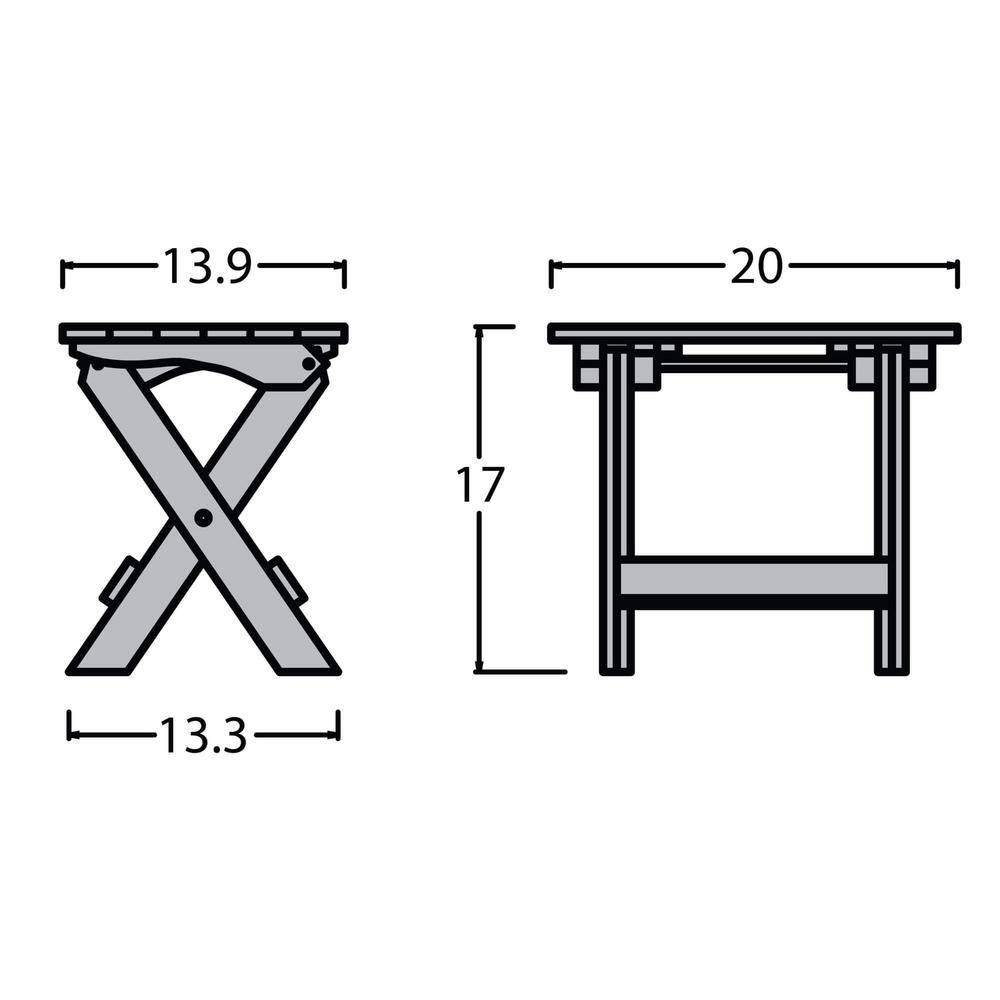 Highwood Folding Adirondack Side Table - 20" L x 13.8" W x 17.2" H, Outdoor, Eco-friendly, Synthetic Wood