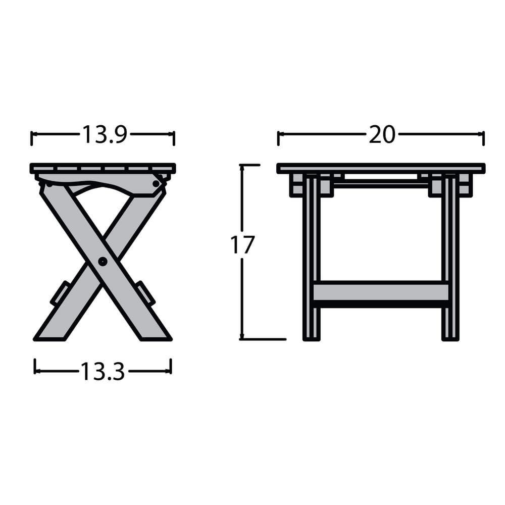 Highwood Folding Adirondack Side Table - 20" L x 13.8" W x 17.2" H, Outdoor, Eco-friendly, Synthetic Wood