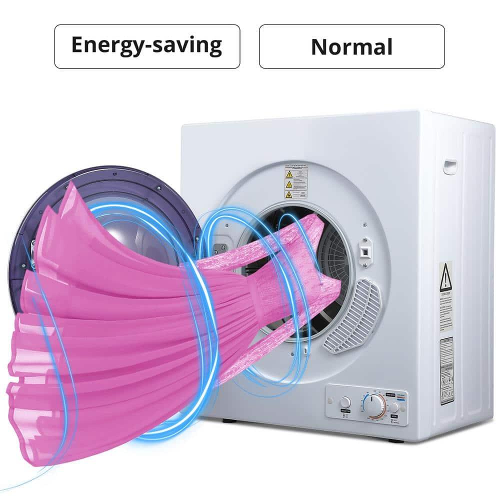 2.7 cu.ft Compact Clothes Dryer, 2 Temperatures, Dries Up to 14.4 lbs of Clothes, 1400W Small Dryer Machine with Stainless Steel Tub, Suitable for Home, Dorm, RVs
