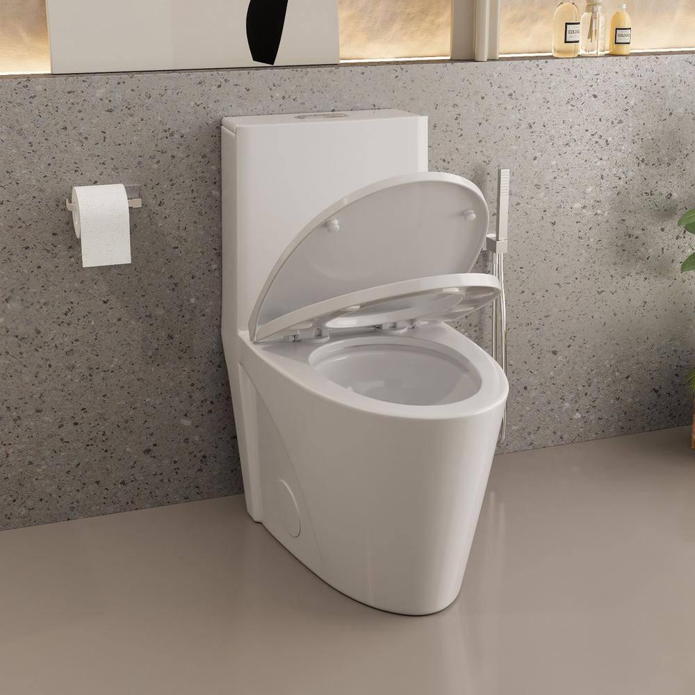 One-Piece 1.1/1.6 Gpf Dual Flush Elongated Toilet In Seat Included