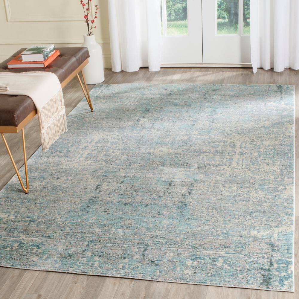 Mystique MYS971 Power Loomed Area Rug Teal / Multi 4' X 6' - Safavieh.