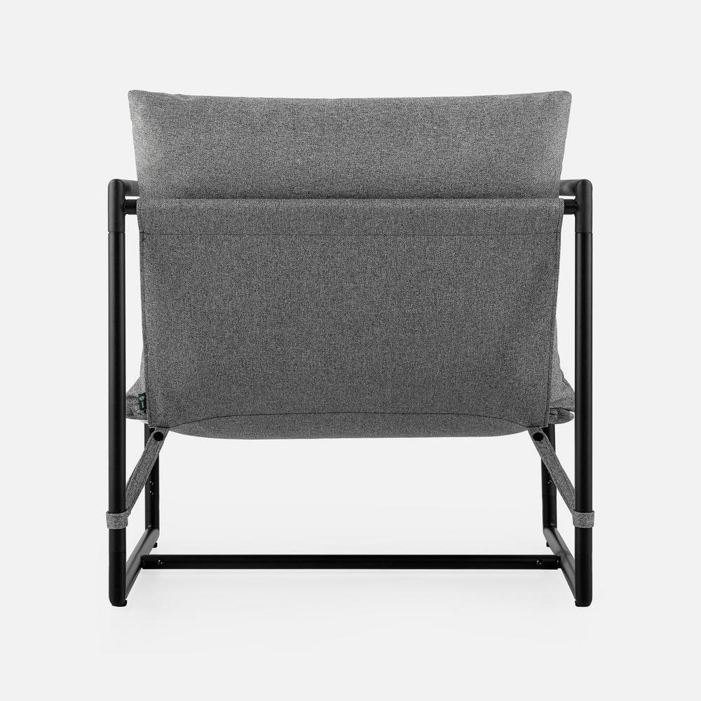 Zinus Aidan Metal Framed Sling Indoor Accent Chair, Light Grey