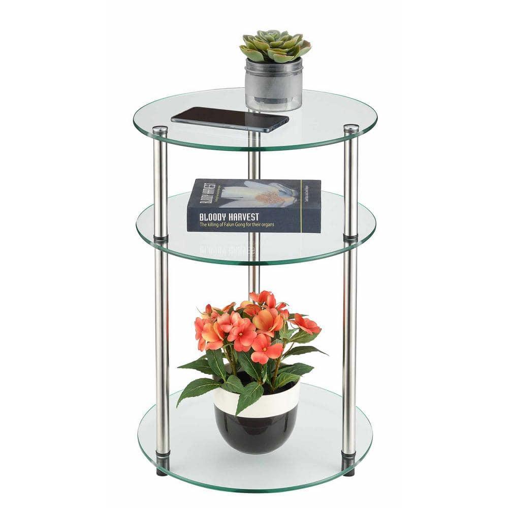 Convenience Concepts Designs2Go No Tools 3 Tier Round Table, Multiple Finishes