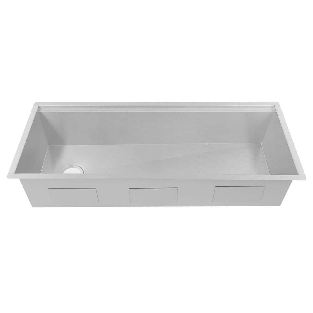 ZLINE 43 in. Garmisch Undermount Single Bowl DuraSnow Stainless Steel Kitchen Sink W/ Bottom Grid & Accessories (SLS-43S)