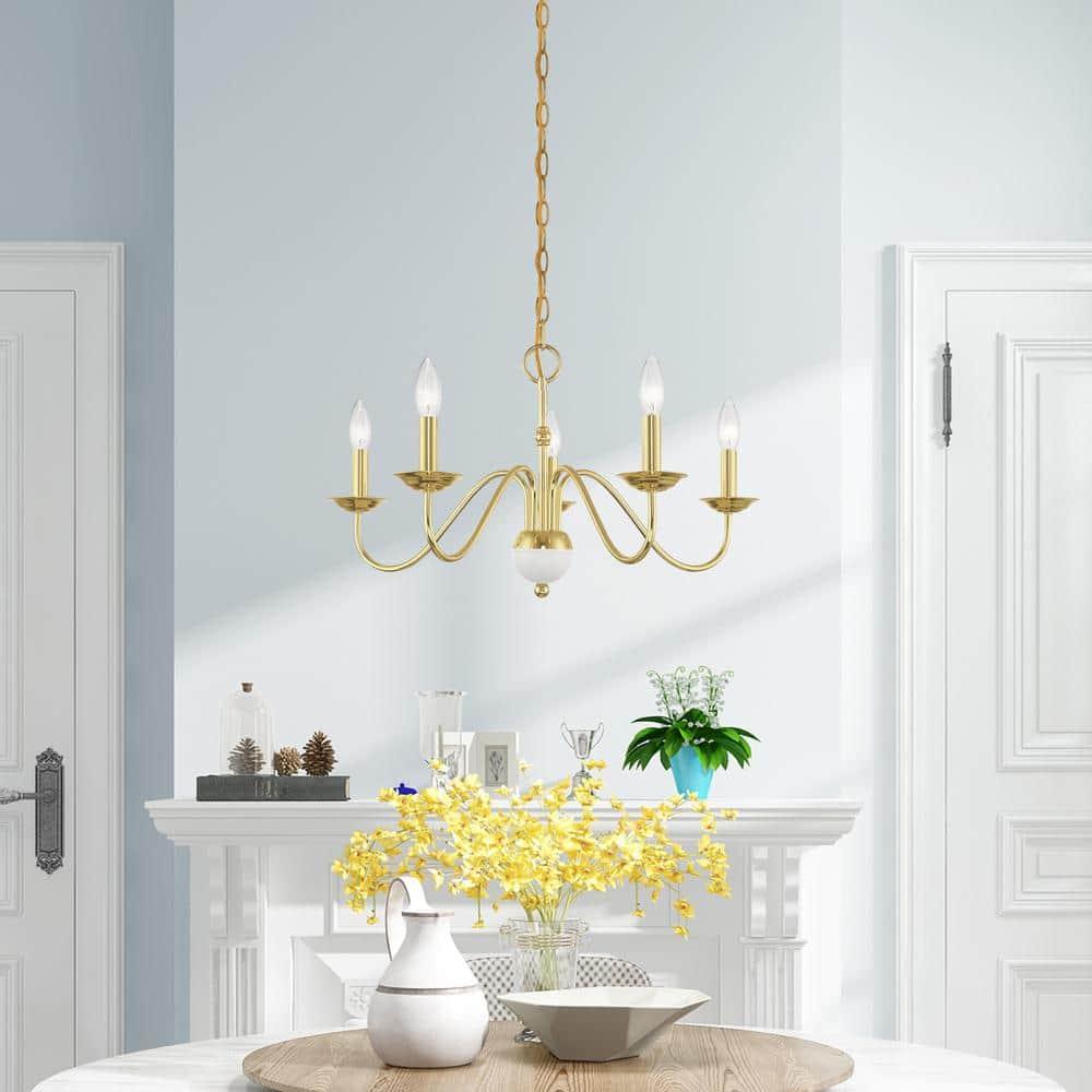 Livex Lighting Windsor 5 - Light Chandelier in  Polished Brass