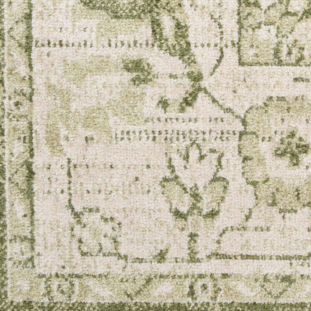 Nourison Washable Astra Vintage Medallion Indoor Flatweave Area Rug Ivory Green 5'3" x Round