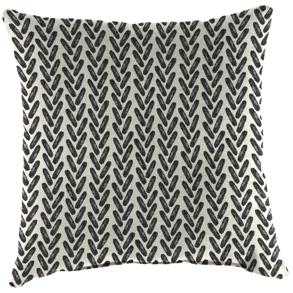 Jordan Manufacturing 16" x 16" Hatch Black Chevron Square Outdoor Throw Pillow (2 Pack)