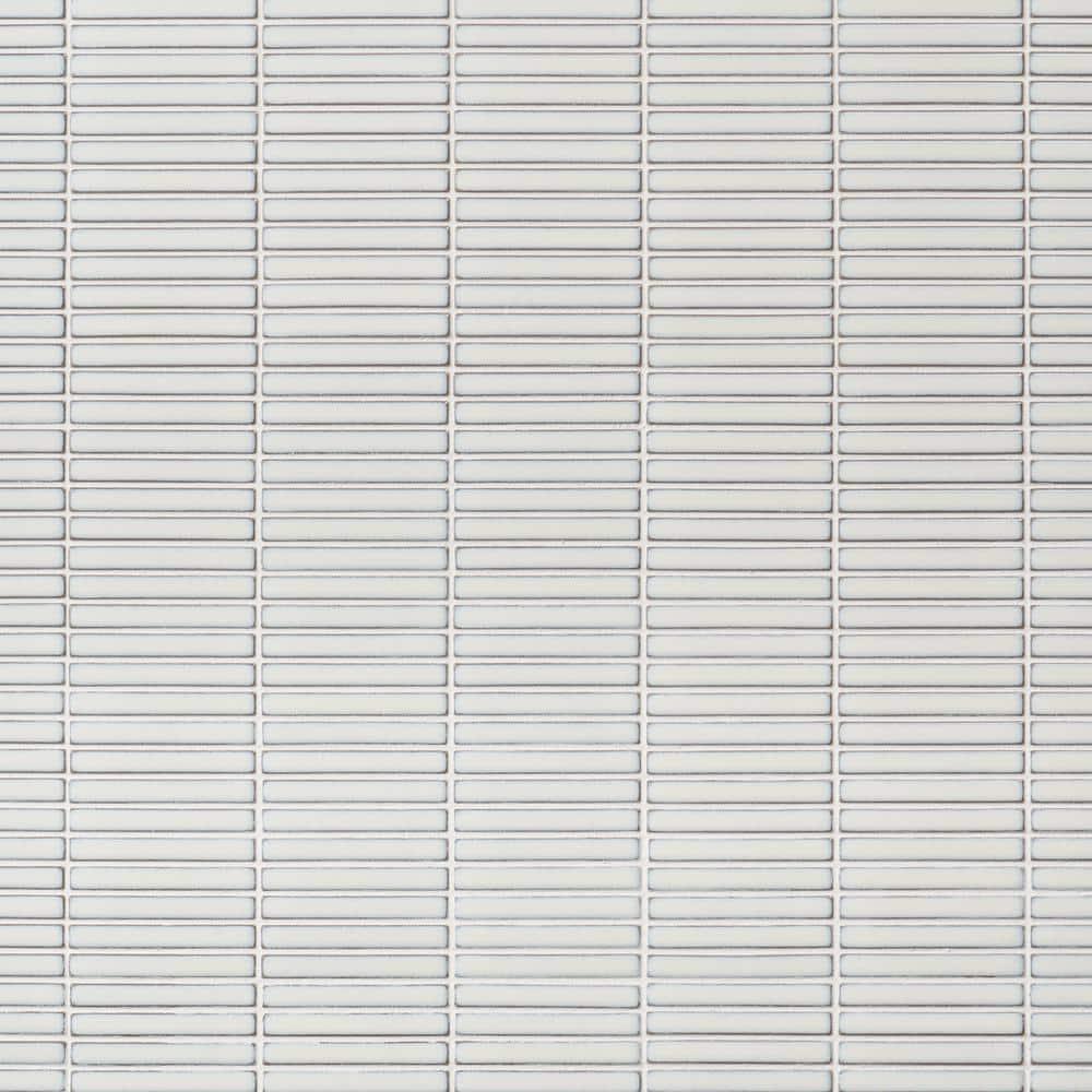 Monogram Stacked 11.19 In. X 11.9 In. Glossy Porcelain Mosaic Floor And Wall Tile (0.92 Sq. Ft. / Each)