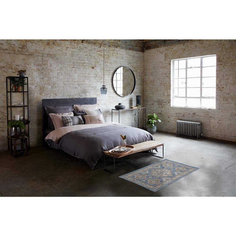 French Connection French Connection Oriental Flatweave Cotton Blue Area Rug