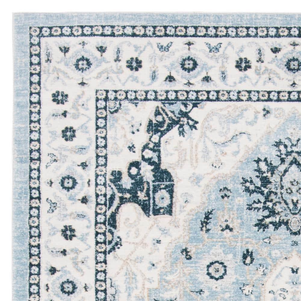 Isabella ISA936 Power Loomed Area Rug - Light Blue/Cream - 8'x10' - Safavieh