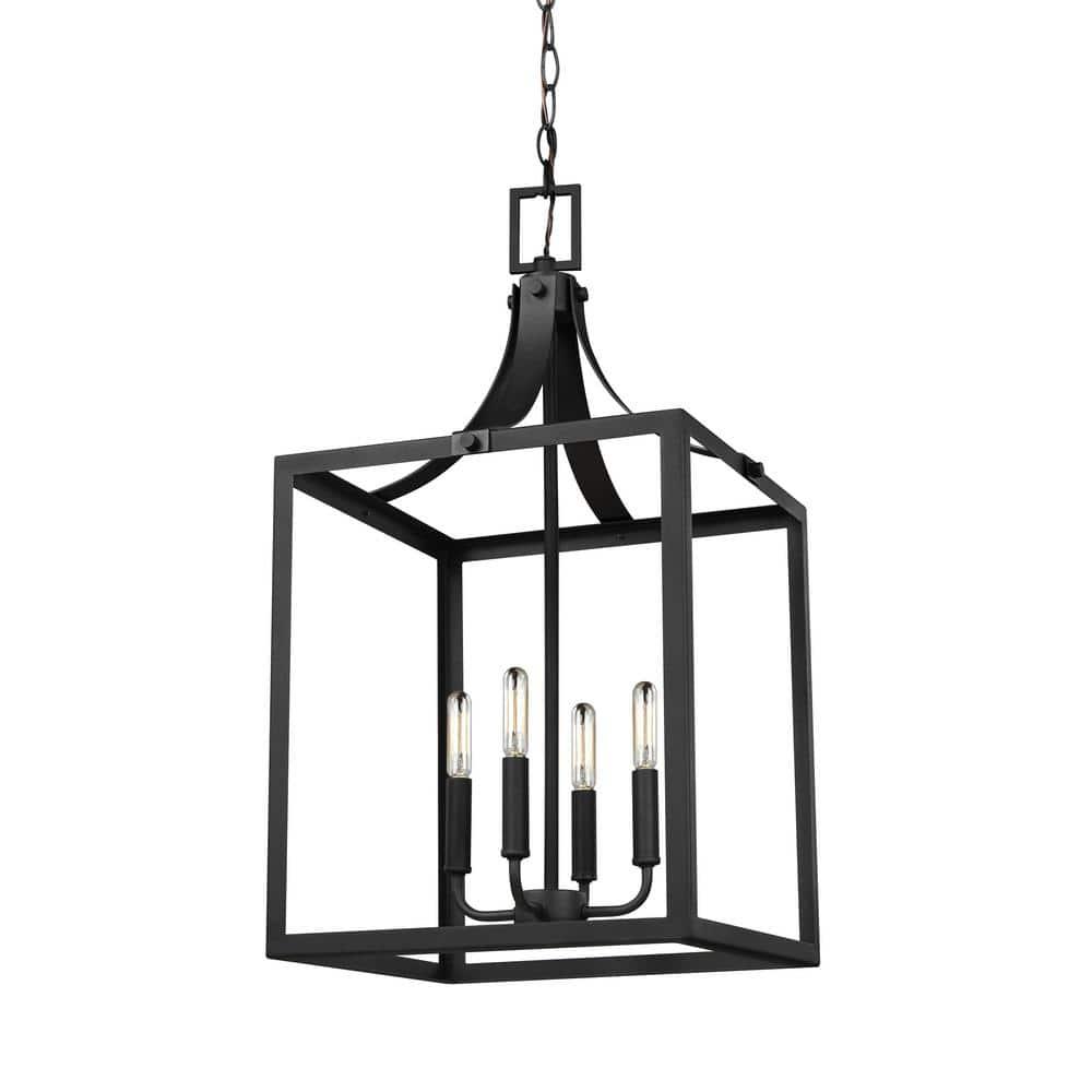 Labette 4-Light Black Hall-Foyer Hanging Pendant