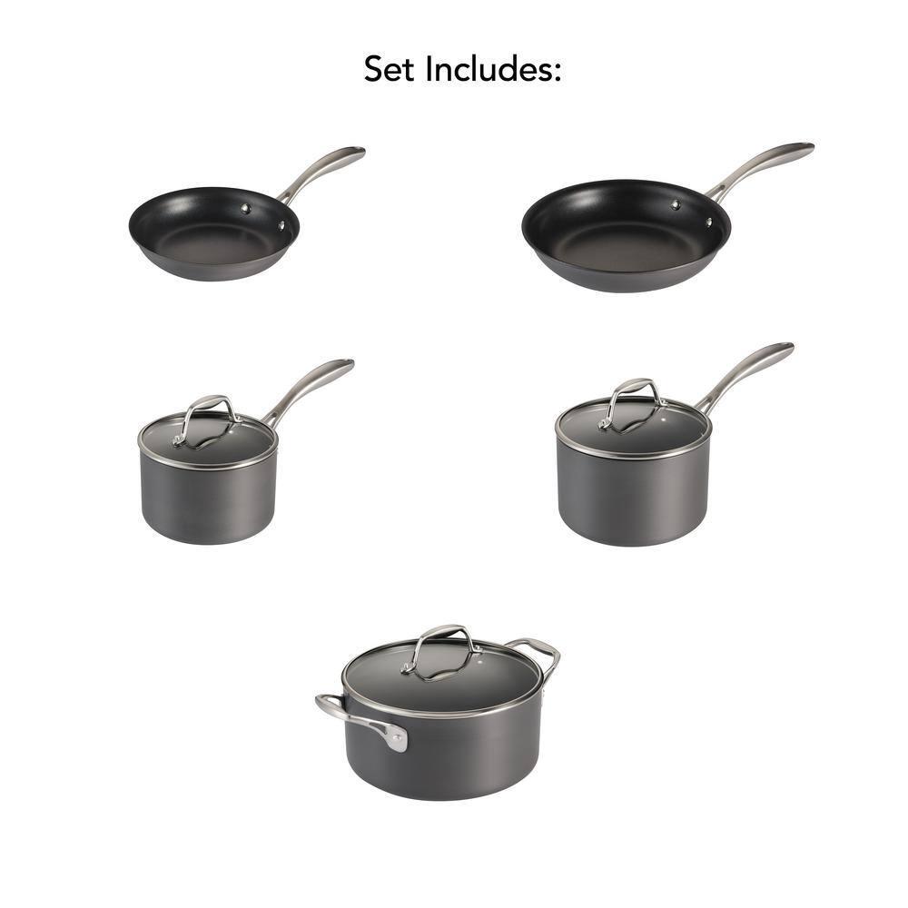 Tramontina Tramontina Gourmet 8 Pc Hard Anodized Aluminum Cookware Set