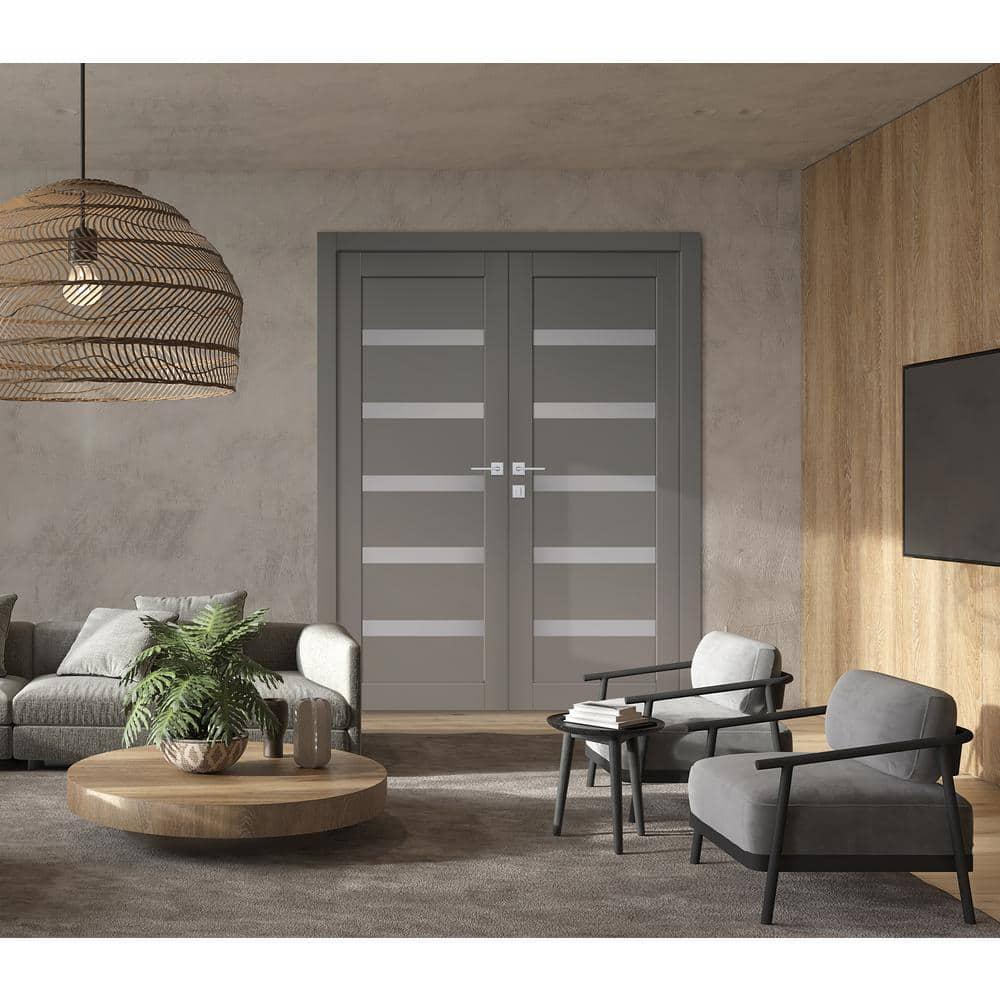 Belldinni Leora Manufactured Wood and Glass Paneled Double Door