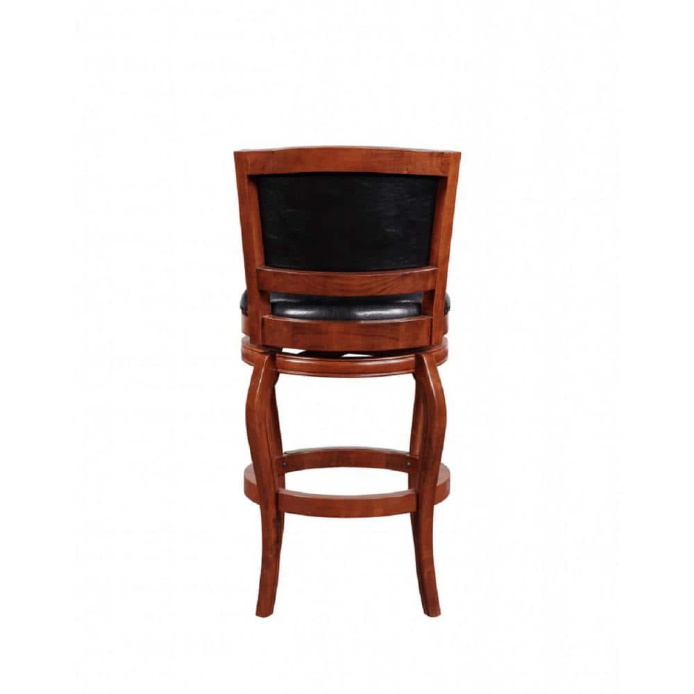 29" Harris Memory Swivel Barstool Hardwood/Cherry - Boraam: Upholstered, Nailhead, 300lb Capacity