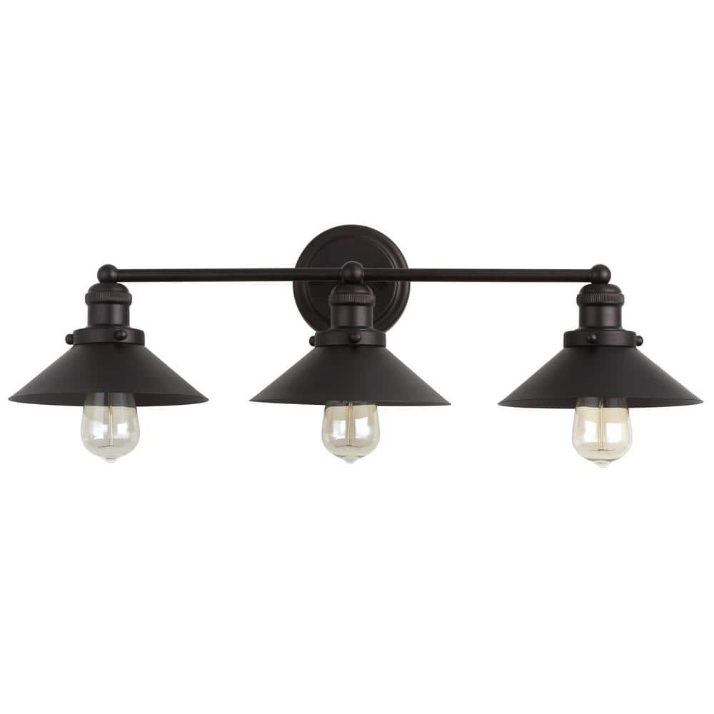 July 26.5" 3-light Metal Vanity Light, Oil Rubbed Bronze