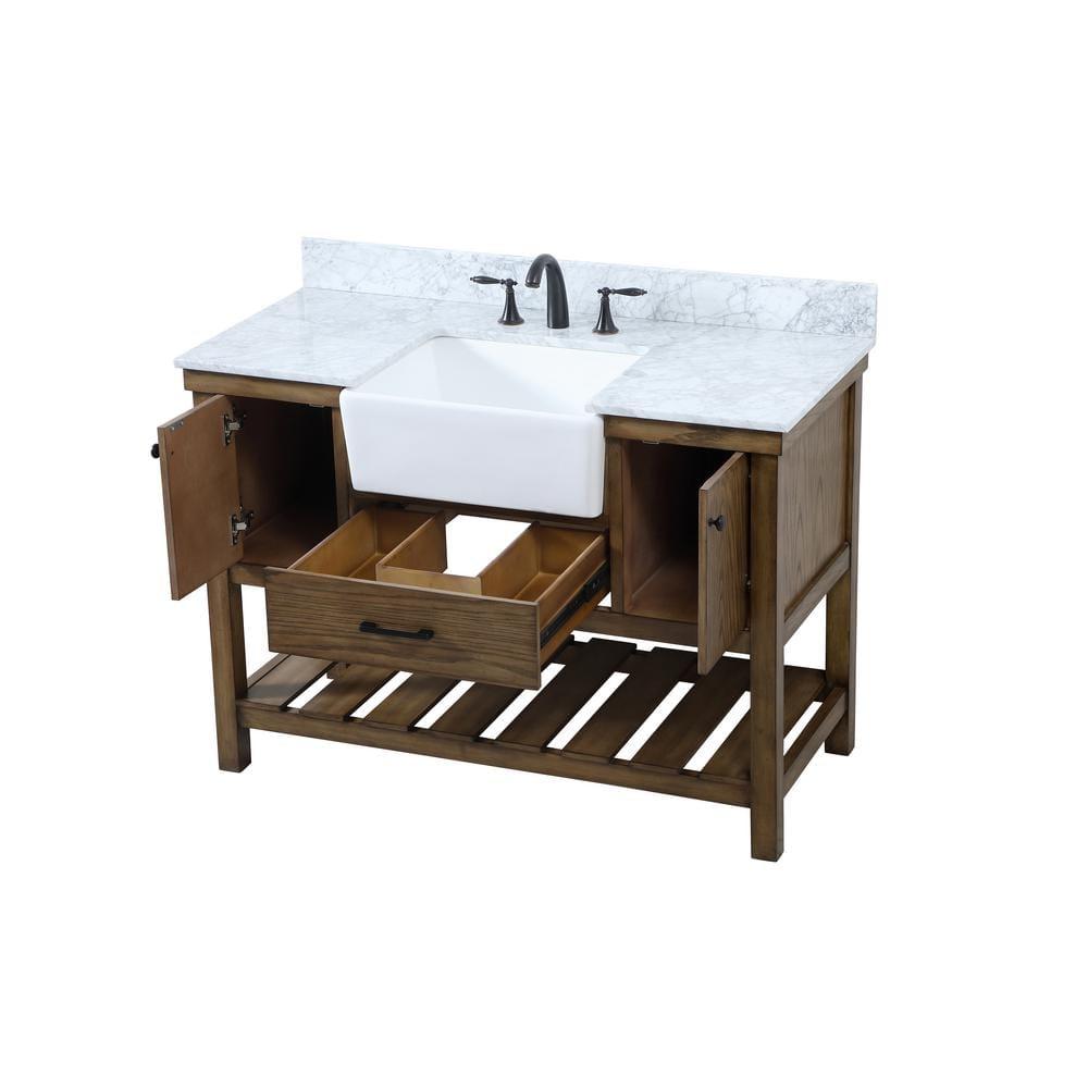 Elegant Kitchen and Bath Elegant Kitchen and Bath 42 Inch Single Bathroom Vanity in Driftwood with Backsplash