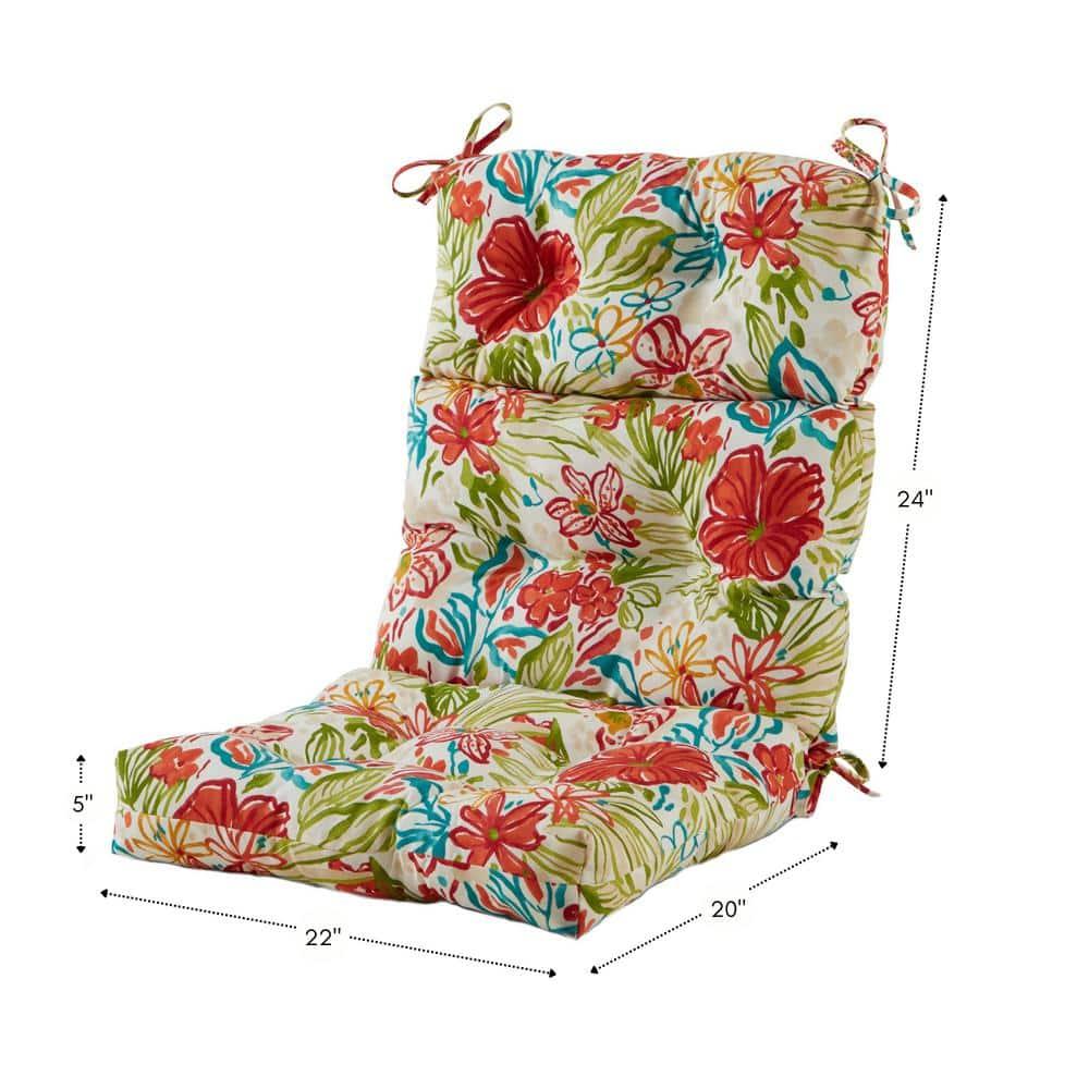 Greendale Home Fashions Breeze Floral 44 x 22 in. Outdoor High Back Chair Cushion