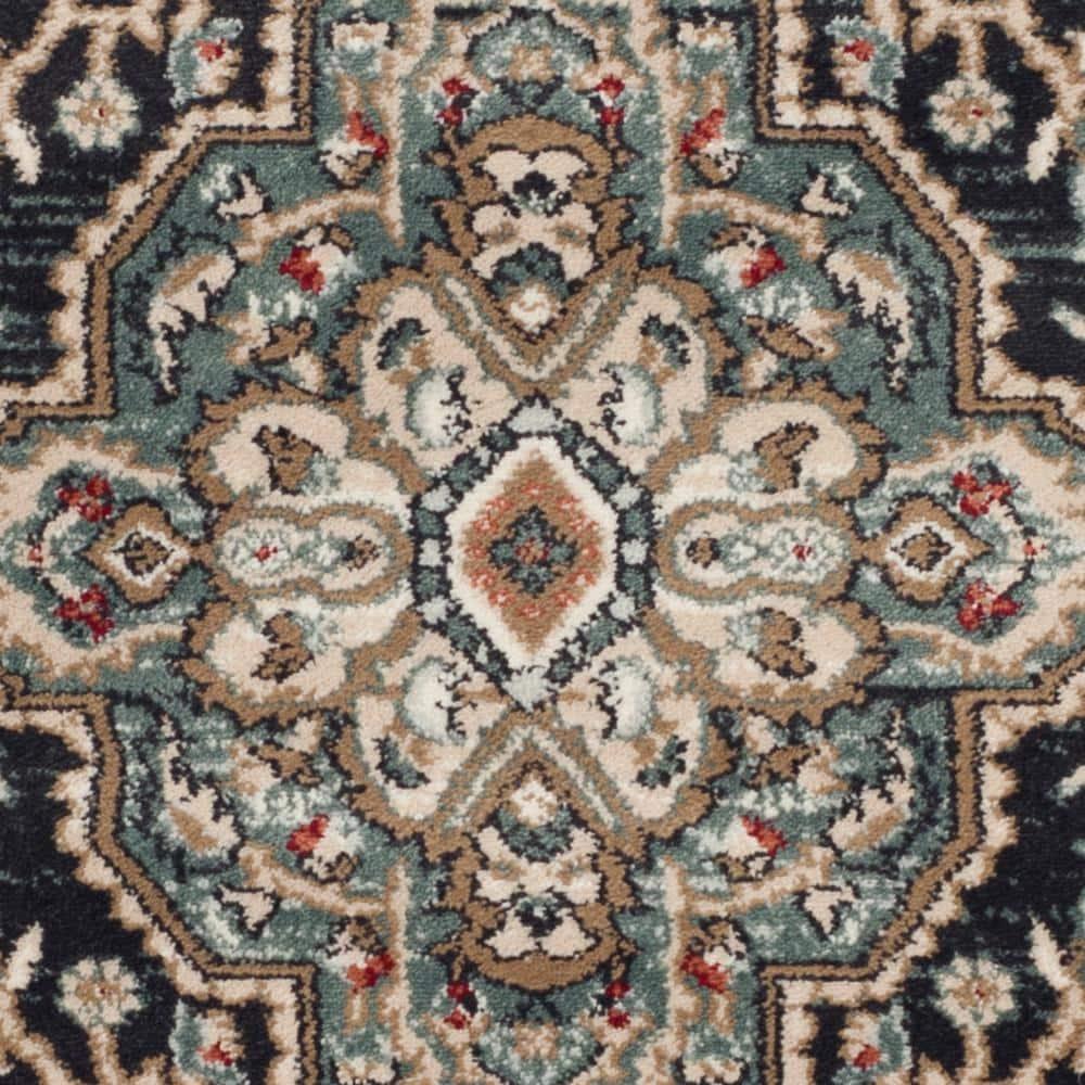 Lyndhurst LNH338 Power Loomed Area Rug - Anthracite/Teal - 4'x6' - Safavieh.