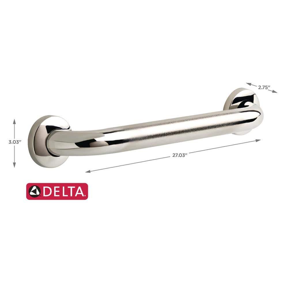 Delta Lahara (1-Pack) 16' Shower Grab Bar Seniors ADA Compliant Bright Stainless Steel 450 lb Capacity Bathroom Safety Handle for Shower, Bathtub | Wall Mounted Balance Assist, Grip DF59816-BS1-XX